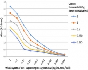 Sandwich ELISA using recombinant His Tag Chimeric Human antibody at capture, His-Tag Histone H3 (K36M) protein, and anti Histone H3 antibody as detect.