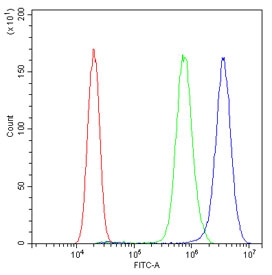 Flow cytometry testing of human PC-3 cells with EPHX2 antibody at 1ug/million cells (bl